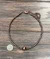 Handmade 16" Copper Navajo Bead Necklace