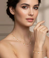 18K Gold Teardrop Diamond Dangle Jewelry Set